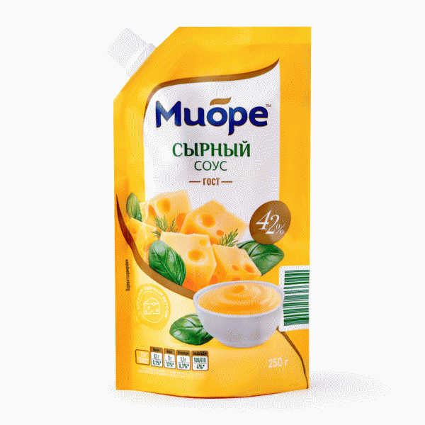 Соус МИОРЕ Сырный на основе растительных масел 42% 250г - в магазине «Чижик»