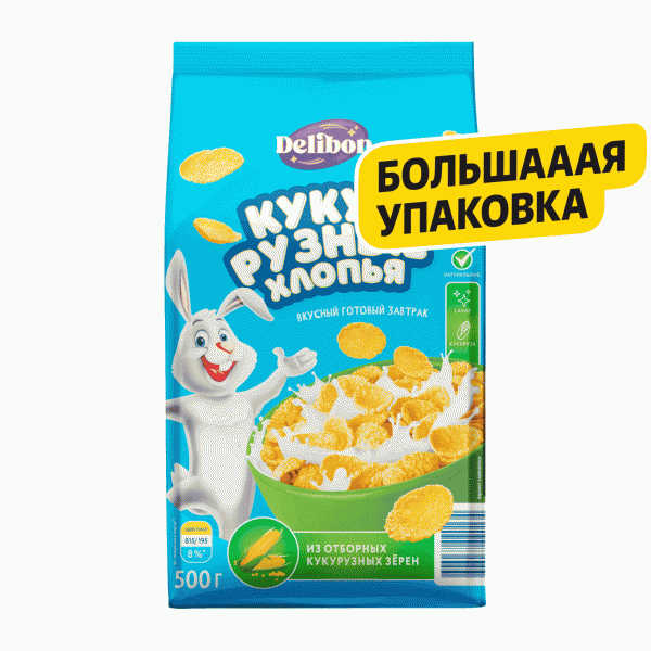 Хлопья DELIBON кукурузные 500г - в магазине «Чижик»