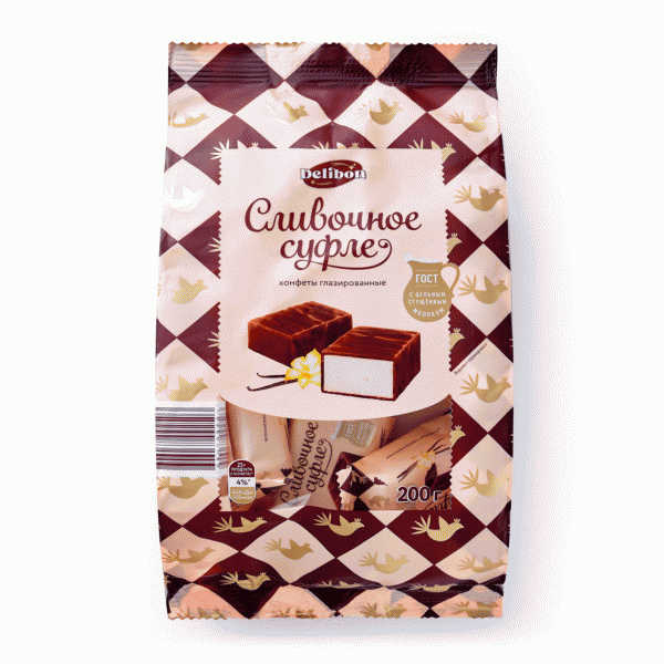 Конфеты DELIBON Суфле сбивные глазир/сливочное 200г - в магазине «Чижик»