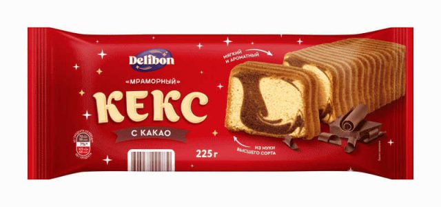 Кекс DELIBON Мраморный с какао 225г - в магазине «Чижик»