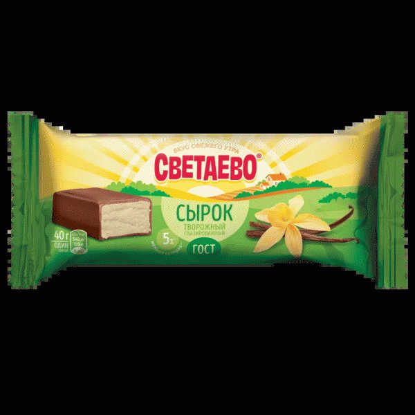 Сырок СВЕТАЕВО творожный глазир. с ванилью 5% 40г - в магазине «Чижик»