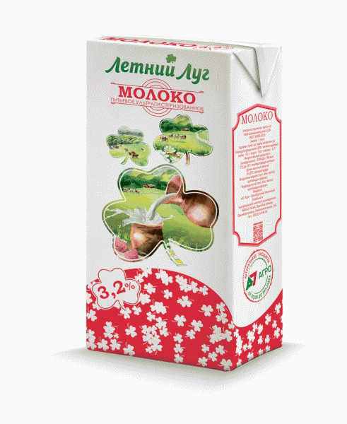 Молоко Летний луг 3.2%, 1л - в магазине «Чижик»