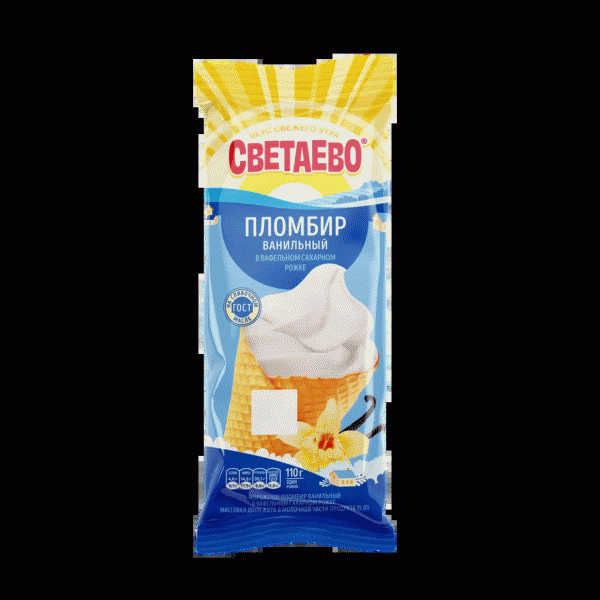 Мороженое СВЕТАЕВО пломбир в ваф. рожке 15% 110г - в магазине «Чижик»