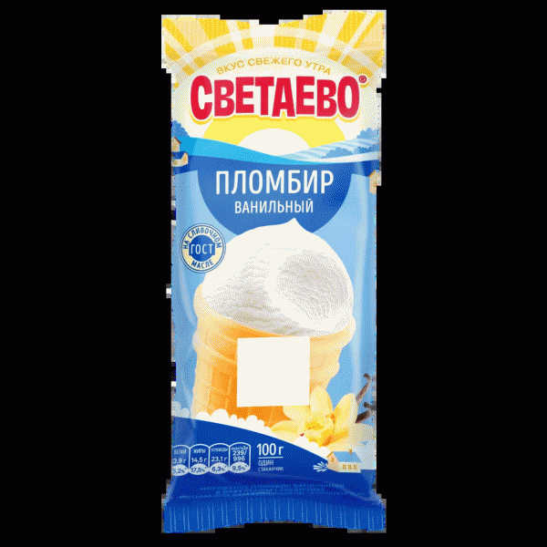 Мороженое СВЕТАЕВО пломбир ванильный в в/стаканчике 15% 100г - в магазине «Чижик»