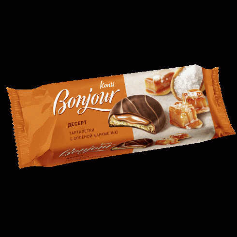 Десерт Konti Bonjour с солен. карамелью 220г - в магазине «Чижик»
