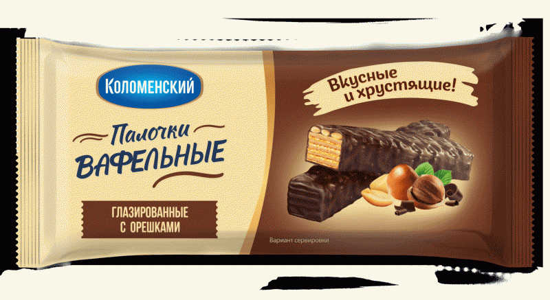Вафли Коломенский глазир. с орешками 140г - в магазине «Чижик»