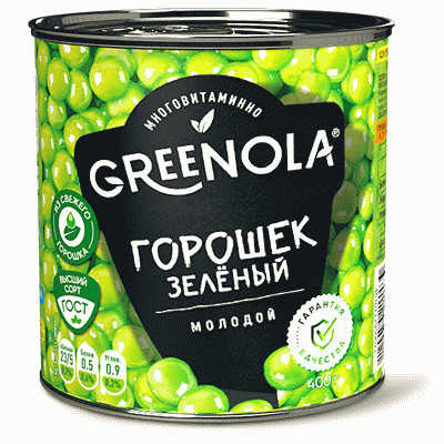 Горошек GREENOLA зелёный 400г - в магазине «Чижик»