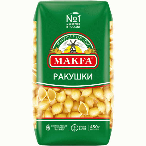 Макароны Makfa Ракушки 450г - в магазине «Чижик»