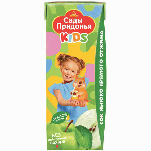 Сок Сады Придонья Kids яблочный с 4м 200мл - в магазине «Чижик»