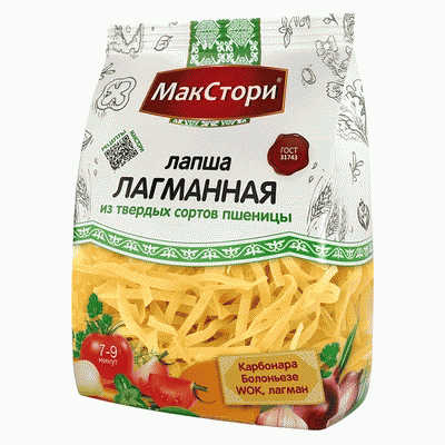 Лапша МакСтори Лагманная из твёрдых сортов 250г - в магазине «Чижик»
