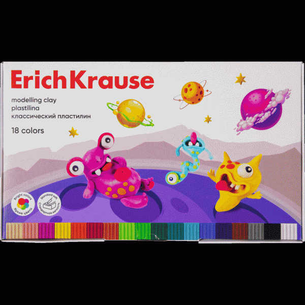 Пластилин ErichKrause 18 цветов - в магазине «Чижик»