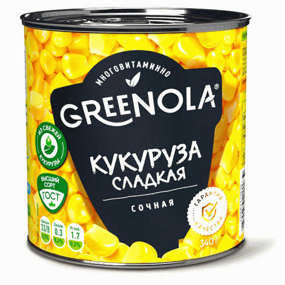 Кукуруза GREENOLA сахарная в зернах 340г - в магазине «Чижик»