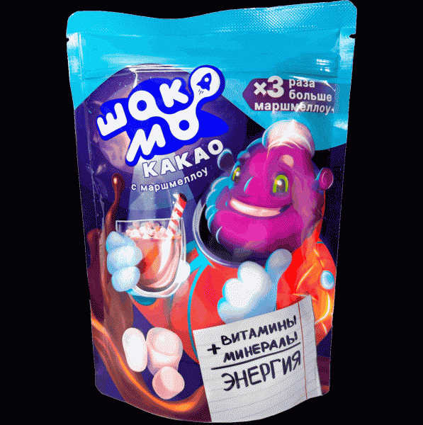 Какао Шоко Мо с маршмеллоу растворим. 200г - в магазине «Чижик»