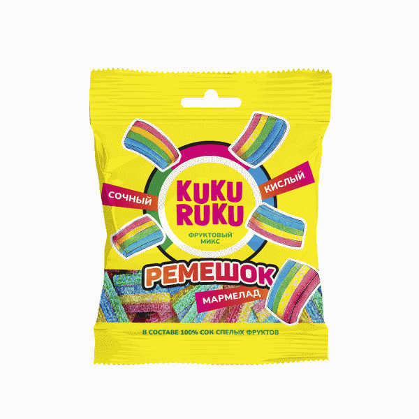 Мармелад Kuku Ruku кислый фруктовый микс 150г - в магазине «Чижик»