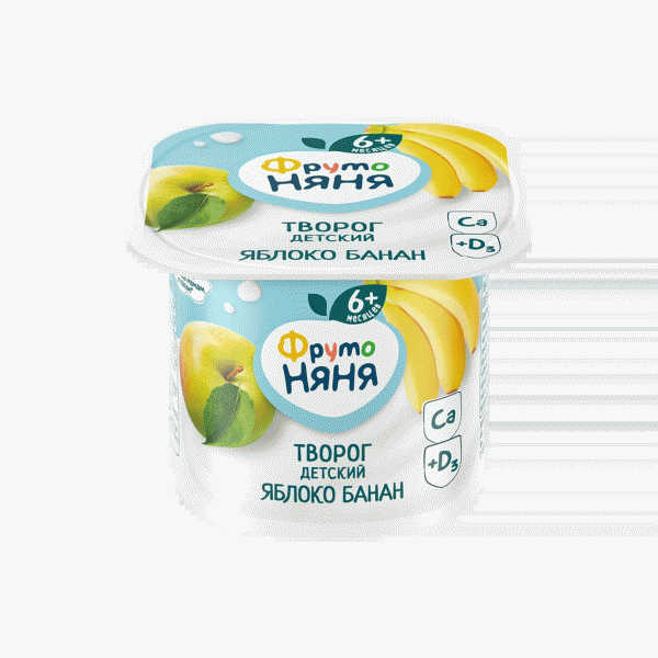 Творог Фрутоняня с яблоком и бананом 4.2% БЗМЖ 100г - в магазине «Чижик»