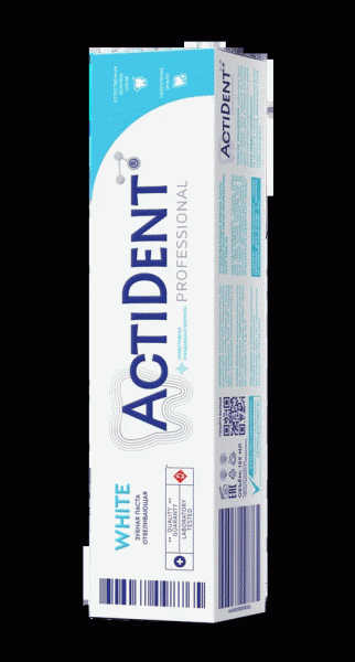 Зубная паста ACTIDENT White отбеливающая Professional 125мл - в магазине «Чижик»