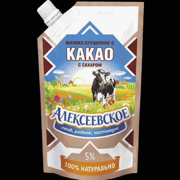 Молоко сгущ. Алексеевское с какао 5% БЗМЖ 270г - в магазине «Чижик»