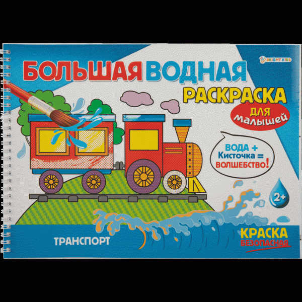 Раскраска Bright Kids Большая водная 33х23см 8л - в магазине «Чижик»