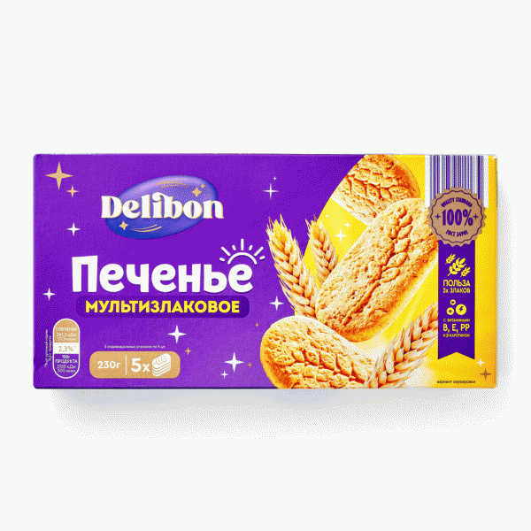 Печенье DELIBON мультизлаковое 230г - в магазине «Чижик»