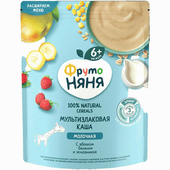 Каша ФрутоНяня из злаков молочная 200г - в магазине «Чижик»