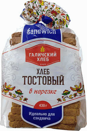 Хлеб Тостовый нарез. в упаковке 430г - в магазине «Чижик»