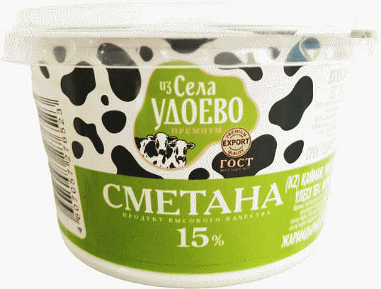 Сметана Из села Удоево 15% 180г - в магазине «Чижик»