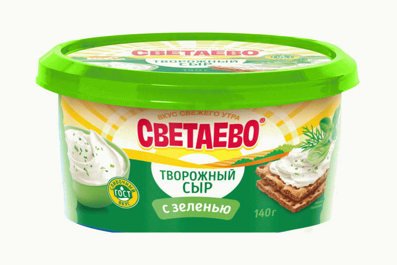 Сыр СВЕТАЕВО творож. с зеленью 60% 140г - в магазине «Чижик»