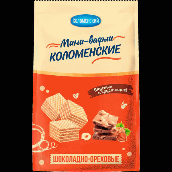 Вафли Коломенский Шоколадн-ореховые 200г - в магазине «Чижик»