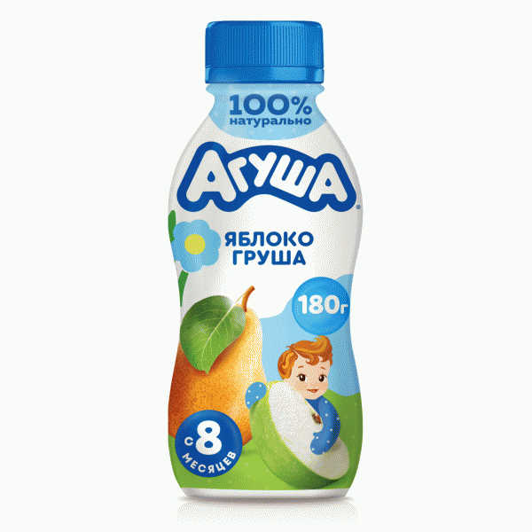 Йогурт Агуша яблоко груша 2,7% 180г - в магазине «Чижик»