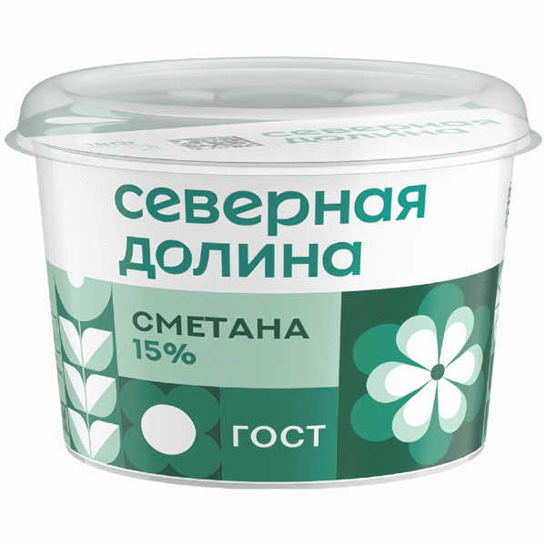 Сметана Северная Долина 15% 180г - в магазине «Чижик»