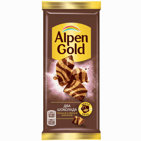 Шоколад Alpen Gold из темн. и бел. шок. 80г - в магазине «Чижик»