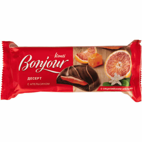 Десерт Konti Bonjour с апельсином 220г - в магазине «Чижик»