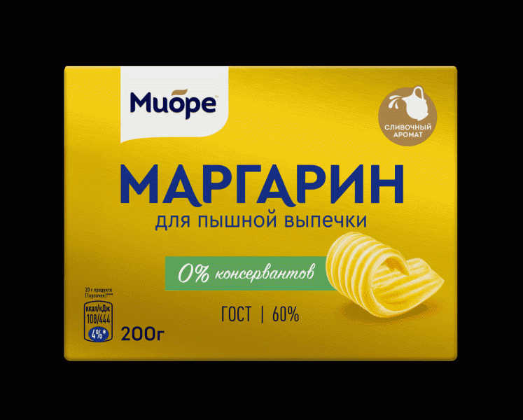 Маргарин МИОРЕ 60% 200г - в магазине «Чижик»