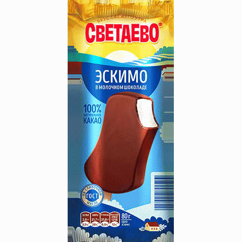 Мороженое СВЕТАЕВО эскимо пломбир ванильный 80г - в магазине «Чижик»