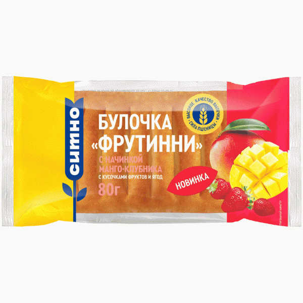 Булочка Ситно Фрутинни с нач. манг-клуб. 80г - в магазине «Чижик»