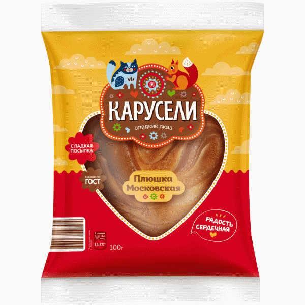 Плюшка КАРУСЕЛИ Московская 100г - в магазине «Чижик»