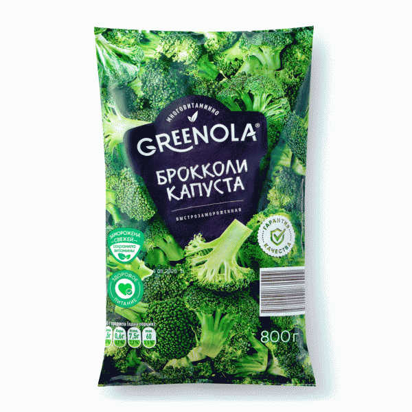 Брокколи GREENOLA капуста заморож. 800г - в магазине «Чижик»