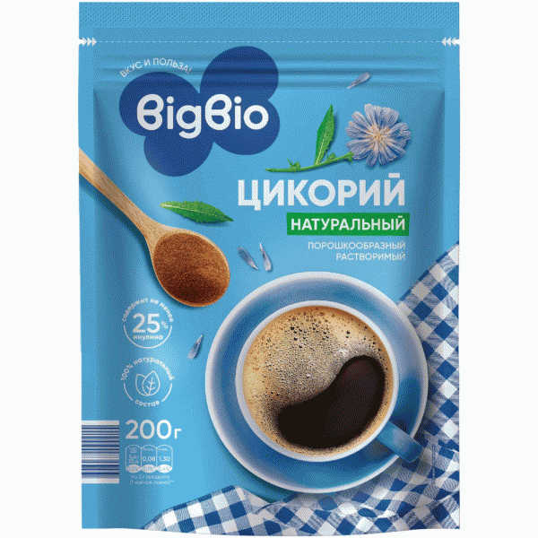 Цикорий BIGBIO натуральный раств. 200г - в магазине «Чижик»