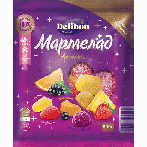 Мармелад DELIBON Ассорти желейный 500г - в магазине «Чижик»