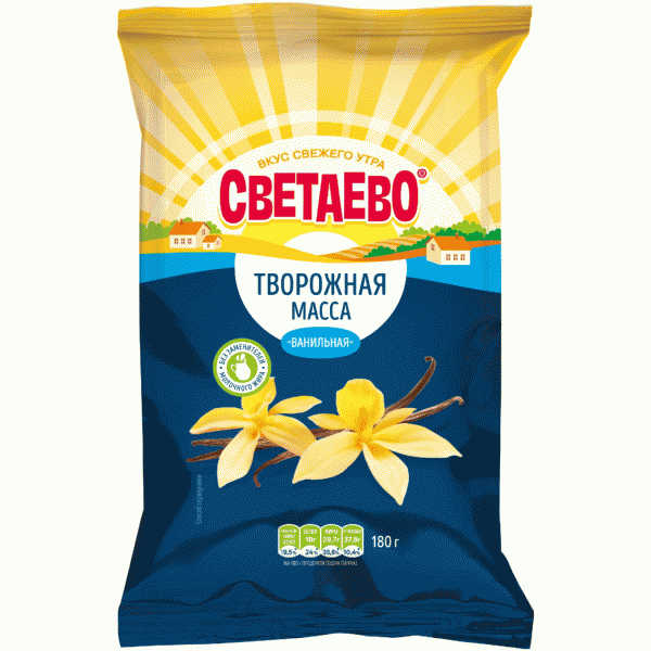 Масса СВЕТАЕВО творож. ванильная 16,5% 180г - в магазине «Чижик»