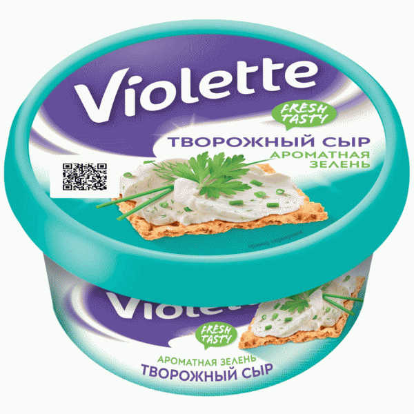 Сыр Violette творож. Аром. зелень 70% 140г - в магазине «Чижик»