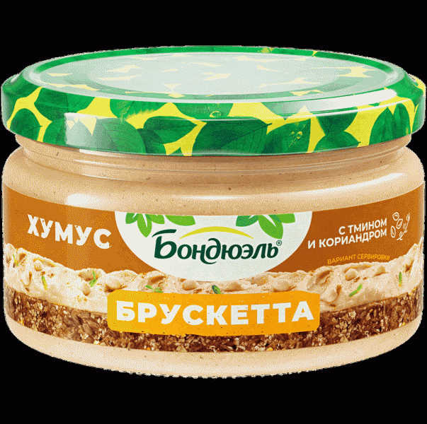 Брускетта Бондюэль Хумус из нута 220г - в магазине «Чижик»