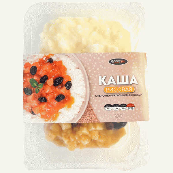 Каша Фросток рисовая ябл.-апельс. соус зам. 320г - в магазине «Чижик»