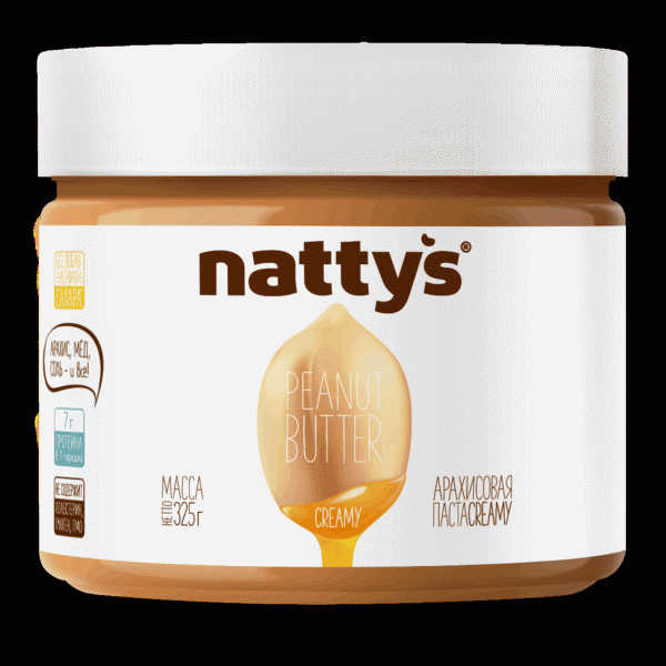 Паста Nattys Creamy арахисовая с мёдом 325г - в магазине «Чижик»