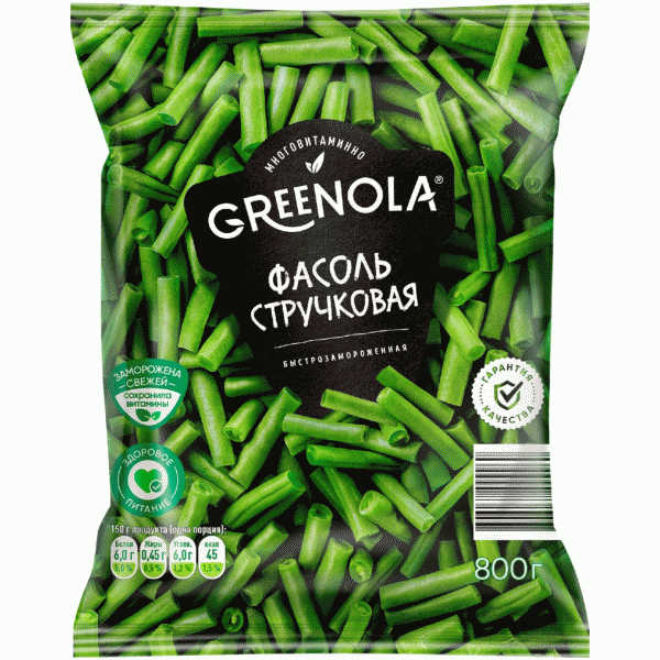 Фасоль GREENOLA стручковая зеленая зам. 800г - в магазине «Чижик»