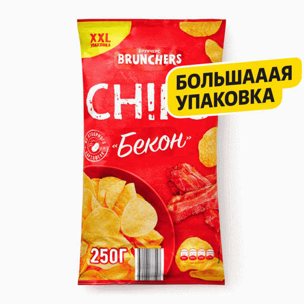 Чипсы BRUNCHERS со вкусом бекона 250г - в магазине «Чижик»