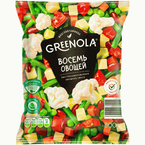Смесь GREENOLA 8 овощей замор. 800г - в магазине «Чижик»