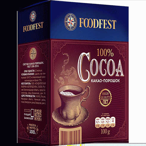 Какао-порошок FOODFEST 100г - в магазине «Чижик»