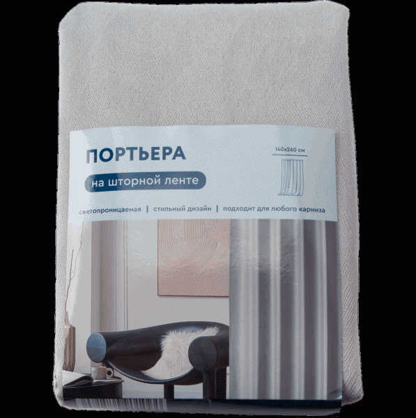 Портьера на шторной ленте 140х260см - в магазине «Чижик»