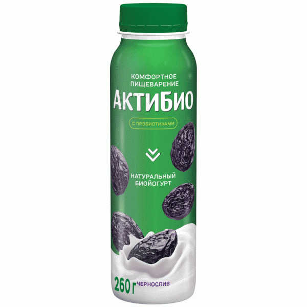 Биойогурт Актибио Чернослив 260мл - в магазине «Чижик»